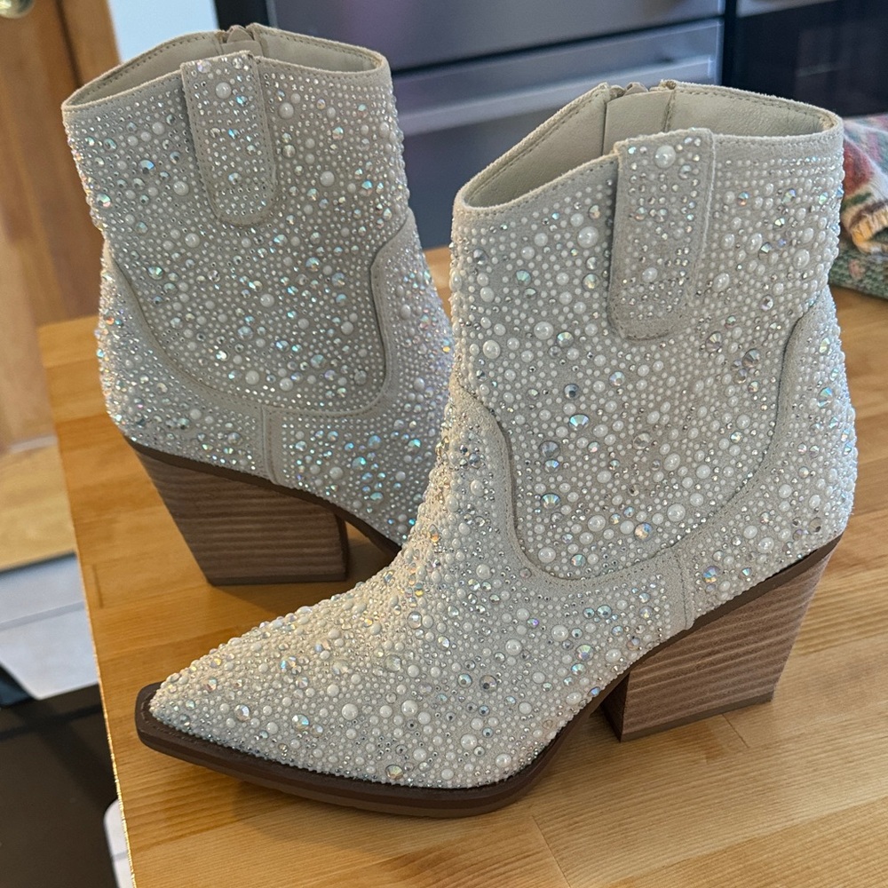 Sparkling Embellished Ankle Boots